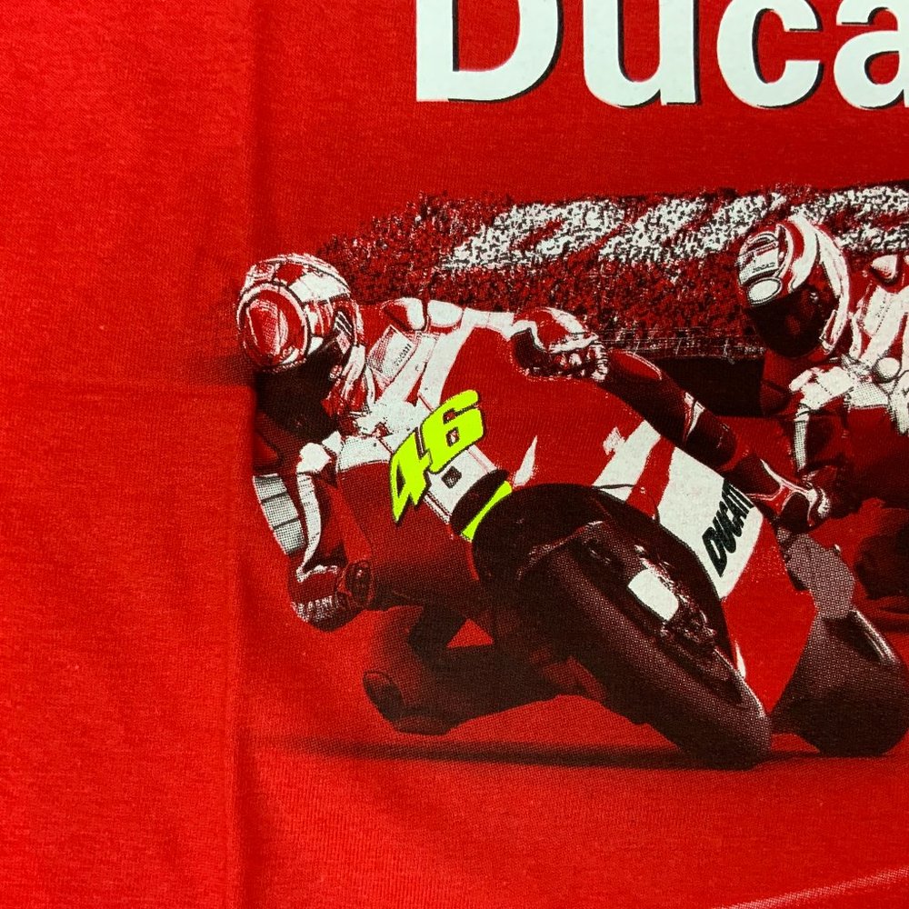 New Ducati Corse Tribuna 2012 MotoGP Racing Rossi & Hayden T-Shirt Sz XL - Picture 7 of 13